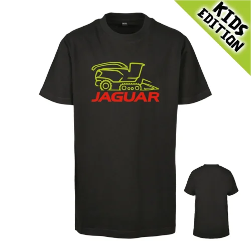 T-shirt mit einer Zeichnung eines Jaguar Häckslers mit Raupenlaufwerk