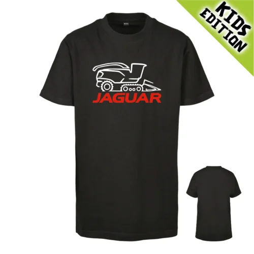 T-shirt mit einer Zeichnung eines Jaguar Häckslers mit Raupenlaufwerk